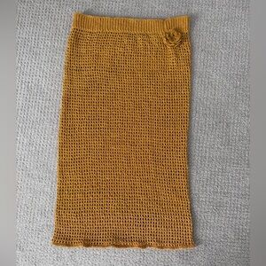 One-of-a-Kind Handmade Filet Crochet Midi Skirt/Artisan Boho piece